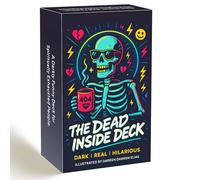 DPEHAKMK The Dead Inside Oracle Deck, 54 Dark Humor Skeleton Oracle Cards for Beginners, Funny Halloween Skeleton Oracle Cards, Shadow Work Deck for Anxiety, Self-Awareness, and Modern Life Meltdowns