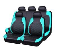 DPENGRUINB Car Seat Cover Full Sets, for Skoda Kamiq/2019 2020 2021 2022 2023 2024 9 Pcs Set Full Surround Leather Waterproof NonSlip Front Rear Protectors Interior Accessories,blue green