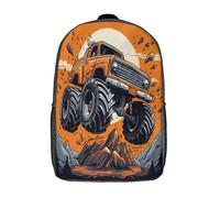 DPEOANEBN Monster Truck Ultra Truck 3D Printed Children's School Backpack for Kids High Capacity Travel Rucksacks Book Bags Kids School Bag Back Pack Backpacks Bookbag 17inch