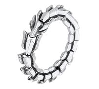 DPGOLDP Ouroboros Bracelet Viking Jormungandr Stainless Steel Heavy Dragon Skull Amulet Jewellery Punk Snake Bangle,Silver,21cm