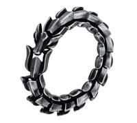 DPGOLDP Ouroboros Bracelet Viking Jormungandr Stainless Steel Heavy Dragon Skull Amulet Jewellery Punk Snake Bangle,Vintage Black,19cm