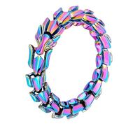 DPGOLDP Ouroboros Bracelet Viking Jormungandr Stainless Steel Heavy Dragon Skull Amulet Jewellery Punk Snake Bangle,Colorful,19cm