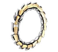 DPGOLDP Ouroboros Bracelet Viking Jormungandr Stainless Steel Heavy Dragon Skull Amulet Jewellery Punk Snake Bangle,Silver Gold,19cm