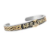 DPGOLDP Viking Stainless Steel Bracelet for Men Mjölnir Thor Hammer Valknut Nordic Runes Amulet Metal Cuff Bangle Punk Jewellery Gift,Mjolnir Rune Gold