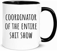 DPgUfPV Coordinator of The Entire Shit Show Mug,Funny Mom Mug,Christmas,mothersday Mothers Birthday Mug,Thank You Mug for Her or Him, 11oz Ceramic Coffee Mug/Tea Cup