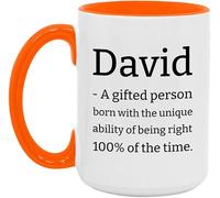 DPgUfPV Funny David Name Definition Mug Sarcastic Cup for David White 11oz