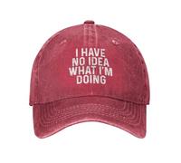 DPgUfPV I Have No Idea What I'm Doing Hat for Women Dad Hat Fashionable Caps Red