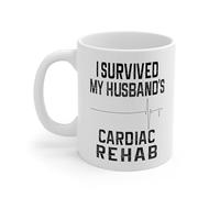 DPgUfPV I Survived Husband's Cardiac Rehab Mug Gift for Wife Rehabilitation Surgery Recovery Bypass Open Heart (15 oz)