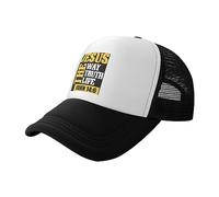 DPgUfPV Jesus The Way Truth Life John 14：6 Christian Bible Baseball Cap Mesh Trucker Hat Women Cowboy hat Men Dad Hat Black