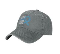DPgUfPV Nobody Fights Alone Prostate Cancer Awareness Ribbon Denim Baseball Cap Washable Adjustable Denim Baseball Hat