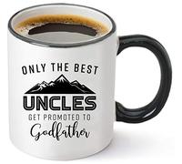 DPgUfPV Only The Best Uncles Get Promoted to Godfather Coffee Mug - Baby Annoucement Gifts for Brothers - Pregnancy Shower Gender Reveal Present - 11 oz Ceramic Cup Novelty