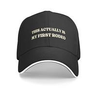 DPgUfPV This Actually is My First Rodeo Hat This Actually is My First Rodeo Cap Western Horse Cowboy Trucker Unisex Baseball Cap Black