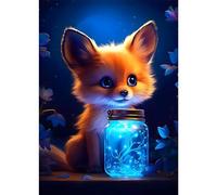 DPHERO Baby Fox Diamond Painting Kits for Adults,5D Fox Diamond Art Kits for Beginners,Round Full Drill Dreamland Diamond Painting Art,DIY Paint with Diamonds Gem Painting Art 12x16 inch