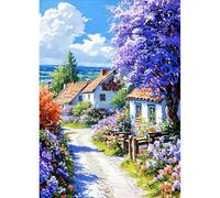 DPHERO Countryside Diamond Painting Kits for Beginners Adults,5D DIY Path Diamond Art Kits,Round Full Drill Flowers Gem Art Crafts,DIY Landscape Painting by Numbers for Home Wall Decor 12x16 inch