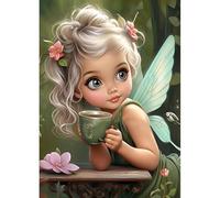 DPHERO DIY Elf Girl Diamond Painting Kits for Adults,5D Coffee Diamond Art Kits for Beginners,Round Full Drill Fantasy Diamond Painting Art,DIY Painting by Numbers Diamond Art Painting 12x16 inch