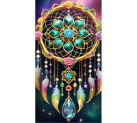 DPHERO Dreamcatcher Diamond Painting Kits for Beginners Adults,5D DIY Mandala Diamond Art Kits,Round Full Drill Feather Gem Art Crafts Kits,DIY Painting by Numbers for Home Wall Decor 16x28 inch