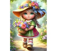 DPHERO Elf Fairy Diamond Painting Kits for Beginners Adults,5D DIY Flowers Diamond Art Kits,Round Full Drill Dreamland Gem Art Crafts Kits,DIY Painting by Numbers for Home Wall Decor 12x16 inch