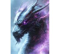 DPHERO Fantasy Dragon Diamond Painting Kits for Beginners Adults,5D DIY Lightning Diamond Art Kits,Round Full Drill Gem Art Crafts,DIY Dreamland Painting by Numbers for Home Wall Decor 12x16 inch