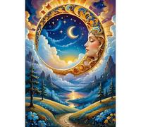 DPHERO Fantasy Moon Diamond Painting Kits for Beginners Adults,5D DIY Goddess Diamond Art Kits,Round Full Drill Dreamland Diamond Painting Art,DIY Painting by Numbers Diamond Art Painting 12x16 inch