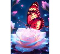 DPHERO Fantasy Roses Diamond Painting Kits for Beginners Adults,5D DIY Butterflies Diamond Art Kits,Round Full Drill Dreamland Art Crafts,DIY Painting by Numbers for Home Wall Decor 12x16 inch