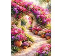 DPHERO Garden Diamond Painting Kits for Beginners Adults,5D DIY Colorful Flowers Diamond Art Kits,Round Full Drill Wildflowers Path Art Crafts,DIY Painting by Numbers for Home Wall Decor 12x16 inch