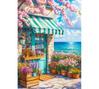 DPHERO Mediterranean Style Diamond Painting Kits for Beginners Adults,5D DIY Wildflowers Diamond Art Kits,Round Full Drill Cabin Art Crafts,DIY Painting by Numbers for Home Wall Decor 12x16 inch