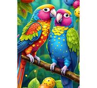 DPHERO Parrots Diamond Painting Kit for Beginners Adults, 5D DIY Flowers Diamond Art, Round Full Drill Lovebirds, 12x16 inch