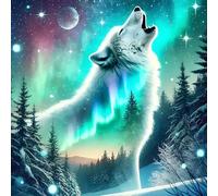 DPHERO Timberwolf Diamond Painting Kits for Beginners Adults,5D DIY Aurora Polaris Diamond Art Kits,Round Full Drill Night Sky Gem Art Crafts,DIY Painting by Numbers for Home Wall Decor 12x12 inch