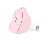 Dpisuuk Vertical Wireless Mouse, Ergonomic Design, Dual Mode, 400mAh Type-C, 3 Adjustable Sensitivity Levels,Compatible with Windows/Laptop/Tablet,Suitable for Office & Study (Pink)