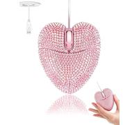 Dpisuuk Wired Love Heart Mouse, USB, Silent Button, Auto Sleep Energy Saving, Plug and Play, Compatible with Laptop, Desktop, Tablet, Smartphone, Windows