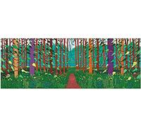 DPKHDS David Hockney Poster Green Tree Flower Exhibition Canvas Wall Art Prints Abstract Painting Living Room Decor Picture 40X140Cmx1 No Frame