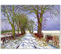 DPKHDS Posters《Winter Tunnel With Snow》Canvas Wall Art Abstract Painting David Hockney Prints For Home Decor Pictures 40X60Cm No Frame