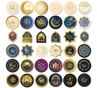 DPKOW 144pcs Eid Mubarak Stickers for Ramadan Gift Bags, Boxes, Envelopes - Self-Adhesive Seal Labels for Packaging, Wrapping Tags Decoration - Various Shapes