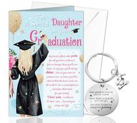 DPKOW 2025 Graduation Card for Daughter, Graduation Gifts for Her 2025 Graduation Greeting Card Keyring for Daughter Well Done Gifts Class of 2025 Keyring Keychain