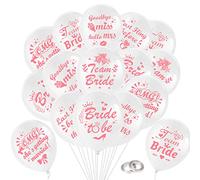 DPKOW 25pcs Hen Party Balloons - Team Bride To Be, Goodbye Miss Hello Mrs Latex Balloons for Hen Do Night, Wedding Bridal Shower Bachelorette Party Decorations