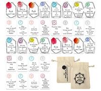 DPKOW 32pcs Sweary Affirmation Cards for Women Encouragement Gift, 2 Pack Funny Positive Motivational Inspirational Cards With Little Bags, Christmas Birthday Gift for Women Self-improvement