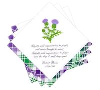 DPKOW 40pcs Thistle Flower Napkins Burns Night Table Decorations, Scottish Tartan Napkins Paper Burns Night Serviettes Disposable, 33 x 33cm, Scottish Party Supplies Thistle Flower Decorations