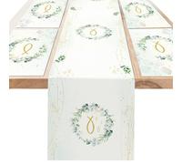 DPKOW 5pcs Holy Communion Table Runner Placemats Sets, Holy Communion Decorations Christening Decorations First Communion Decorations for Boys Girls, Fabric Washable Communion Dining Table Decorations