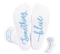 DPKOW Bride Socks Something Blue for the Bride, Bride to Be Gifts Something Blue Party Favour Bachelorette Accessories, Engagement Wedding Bridal Footwear Gift for Women, Cotton