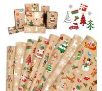 DPKOW Brown Wrapping Paper, 8 Sheets DIY Gift Wrapping Paper, Recyclable Parcel Paper for Christmas & Birthday, 70 * 50cm