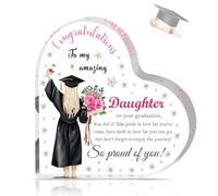 DPKOW Congratulations Graduation Gifts for Her 2026, Leaving School Gifts for Daughter, Heart Shaped Acrylic Plaque Class of 2026 Gift Exam Prom Gift Well Done, Graduation Presents for Daughter