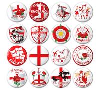 DPKOW England Pin Badges Brooches for St Georges Day Accessories, 32pcs England Flag Badges St. George's Day Lapel Pins for England Party Favour Supplies St. George's Day Pin Button Clothes Backpacks
