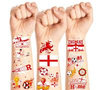 DPKOW England World Football Temporary Tattoos Accessories, 40Pcs England Flag Temporary Tattoos World Football Party Favors Soccer Gifts, Waterproof 2026 Sports Tournament Tattoo Stickers