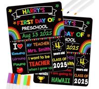 DPKOW First and Last Day of School Chalk Board for Kids, First Day of School Board Nursery Preschool Chalkboard Blackboard with Erasable Blackboard Pens, Double Sided