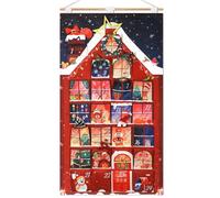DPKOW Fun House Advent Calendar Fill Your Own, Reusable DIY Advent Calendar Fillable Christmas Calendars Gifts Creative House, Fabric Large Pockets Personalised