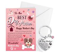 DPKOW Mothers Day Card,Mothers Day Card from Dog,Dog Mum Mothers Day Card and Mother Keyring,Mothers Day Card Dog,Mothers Day Gifts from Dog,Dog Mum Gifts,Mothers Day Gifts for Mum