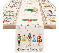 DPKOW Nutcracker Christmas Table Runner Placemats Sets, Nutcracker Christmas Decorations Table Xmas Table Runner Placemats Nutcracker Christmas Runner for Table, Nutcracker Christmas Table Setting