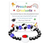 DPKOW Preschool Graduation Gifts for Him, Soccer Beaded Bracelet Graduation Card Congratulations Grad Gifts for Son Grandson Friend, Class of 2025 Party Favours Preschool Graduate Well Done Gift