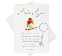 DPKOW Robin Sympathy Card Memorial Gifts, Thinking of You Card Bereavement Sympathy Gifts Sorry for Your Loss Keyring Robin Keychain Condolences Memorial Gift, Robins Appear When Loved Ones are Near