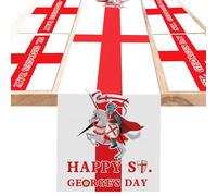 DPKOW St Georges Day Decorations, St. George's Day Table Runner Placemat Sets for England Tablecloth Mats St George Flag Decorations, 5pcs England Table Setting St. George's Day Table Decorations